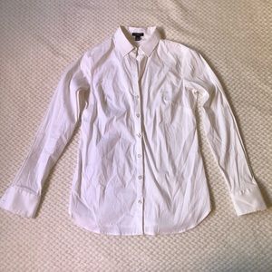 Ann Taylor White Button Down Blouse